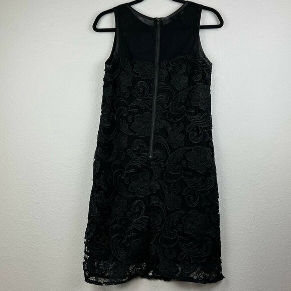 INC International Concepts Dress Womens Sz 4 Sheath Sheer Lace Sleeveless Black - Picture 2 of 7